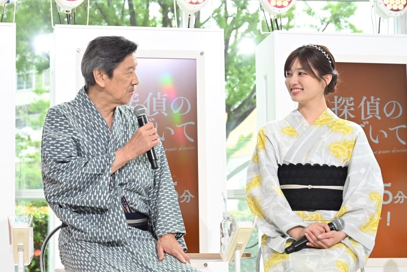 金曜ナイトドラマ『名探偵のままでいて』（毎週金曜よる11時15分～）制作発表記者会見　吉川愛・奥田瑛二